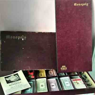 A+ Rare 1933 Monopoly Maroon Fine Edition Darrow Parker Brothers Boardgame Game