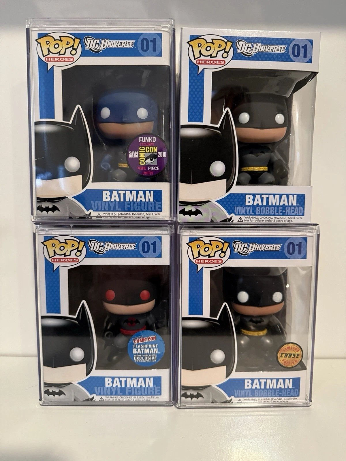 Funko Pop Batman Grail Lot SDCC 2010 NYCC Flashpoint Chase Bobble-head Batman