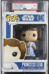 Funko Pop! Star Wars: Princess Leia Signed By Carrie Fisher PSA COA Encapsulated