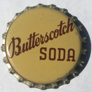 BUTTERSCOTCH FLAVOR SODA POP BOTTLE CAP; UNUSED VINTAGE CORK CROWN