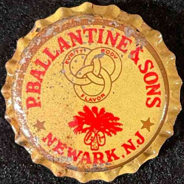 BALLANTINE SOUTH CAROLINA TAX CORK BEER BOTTLE CAP NEWARK NEW JERSEY NJ SC CROWN