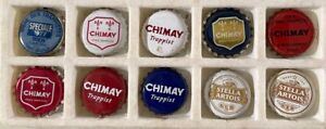 10 BELGIAN PLASTIC LINED BEER BOTTLE CAPS BELGIUM CROWN CHIMAY SPECIAL 1977 BIER
