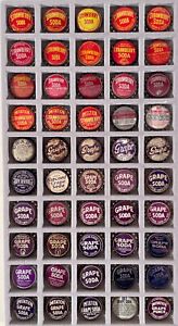 GENERIC #3 CORK/PLASTIC LINED SODA BOTTLE CAPS ~ STRAWBERRY GRAPE VINTAGE CROWNS