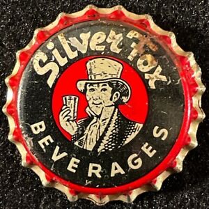 SILVER FOX BEVERAGES UNUSED CORK SODA BOTTLE CAP NEW YORK CITY NY OLD NYC CROWNS