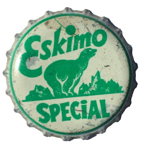 ESKIMO SPECIAL SODA BOTTLE CAP; POLAR BEAR; VINTAGE USED CORK-LINED CROWN