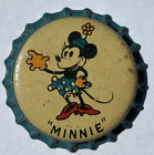 MINNIE MOUSE LIME SODA BOTTLE CAP; WALT DISNEY LOS ANGELES, CA UNUSED CORK CROWN