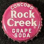 ROCK CREEK CONCORD GRAPE SODA CORK LINED BOTTLE CAP WASHINGTON D.C. CROWN DRINKS