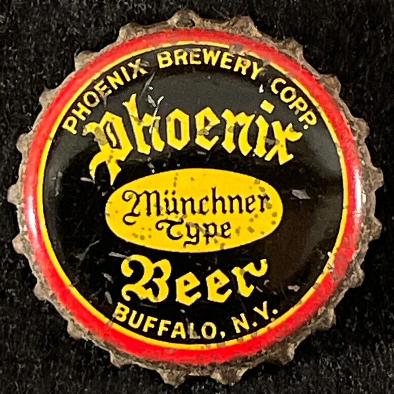 PHOENIX MÜNCHNER TYPE CORK BEER BOTTLE CAP BUFFALO NEW YORK VINTAGE NY CROWN OLD