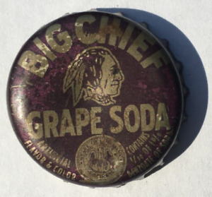 BIG CHIEF GRAPE SODA BOTTLE CAP, LA TAX SEAL; COCA-COLA BOT. CO. USED CORK CROWN