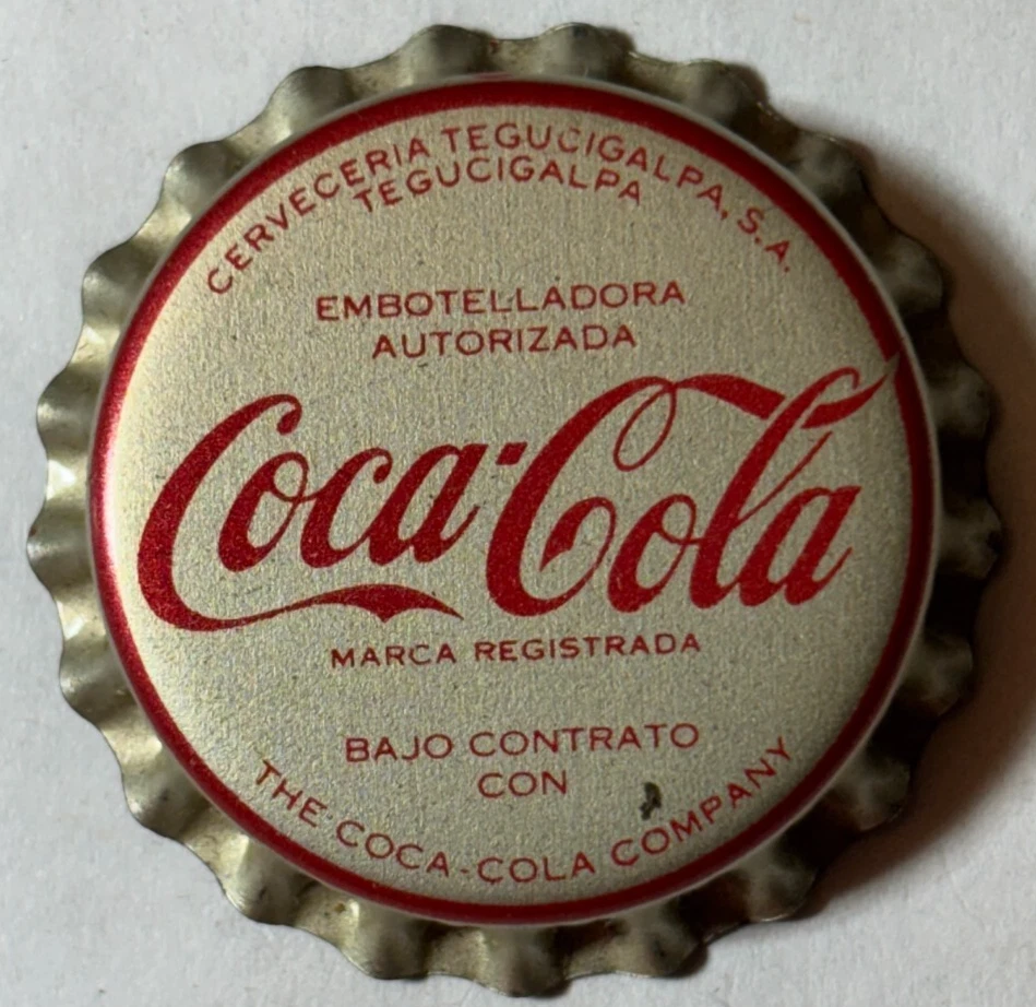 COCA-COLA TEGUCIGALPA, HONDURAS SODA BOTTLE CAP; 1950's; UNUSED CORK-LINED CROWN
