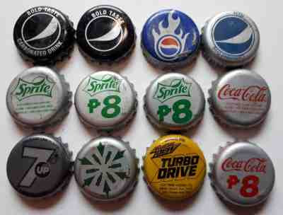 12 soda bottle caps Philippines kronkorken chapas  2018 Pepsi Coca Cola Sprite