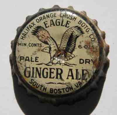 Eagle Ginger Ale soda bottle cap from O-C bottling of South Boston, VA