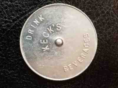 Vintage 1940s Kecks Beverages Metal Advertising You Pay Spinner