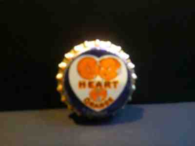 1930's UNUSED HEART ORANGE SODA CORK LINED CAP CHICAGO, ILL