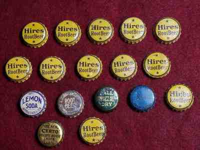 Vintage Soda Bottle Caps,Lot of 17 Hires Root Beer Star Nehi Certo Cork Seals  