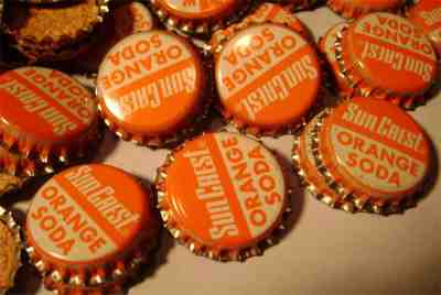 Lot of 20 Vintage Sun Crest Orange Soda Bottle Caps w Cork - Unused Old Stock