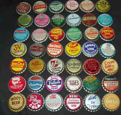 Lot of 200 Different Vintage Unused Soda Pop Bottle Caps 1940's to 1960's SET