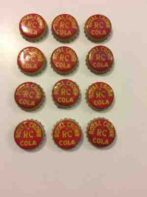 Vintage R C Cola Bottle Caps With Cork Liners Red & Yellow