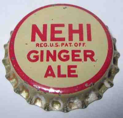 NEHI GINGER ALE SODA BOTTLE CAP; 1930's; COLUMBUS, GA; UNUSED CORK