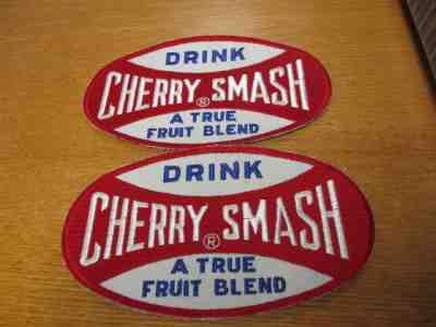 Cherry Smash lot of two old patches 9" x 5" soda