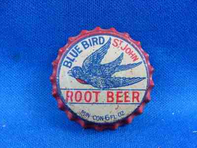 BLUE BIRD ROOT BEER CORK LINED BOTTLE CAP - ST. JOHN, N.B.