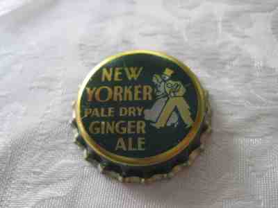 NEW YORKER PALE DRY GINGER ALE BOTTLE CAP CORK LINED UN USED 