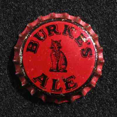 BURKE'S ALE •SMALL CAT CORK BEER BOTTLE CAP CROWN LI CITY QUEENS NY GUINNESS NYC