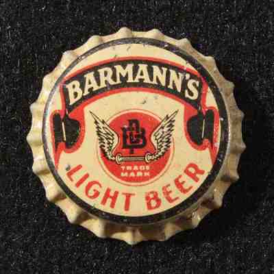 BARMANNS LIGHT BEER UNUSED CORK BEER BOTTLE CAP CROWN KINGSTON NEW YORK NY PETER