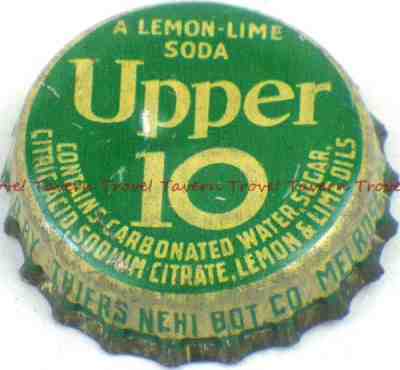 1940s Minnesota Melrose Thiers NEHI UPPER TEN LEMON LIME Soda Cork Crown