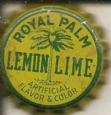 ROYAL PALM LEMON-LIME soda pop bottle cap/crowns