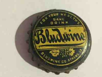 Bludwine Cork Lined Bottle Crown Cap Athens, GA “For Your Healths Sake Drink”
