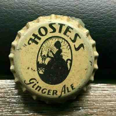 VINTAGE UNUSED HOSTESS GINGER ALE SODA POP BEVERAGE CORK BOTTLE CAP / CROWN 