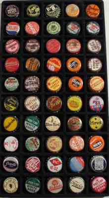 50 CORK LINED SODA BOTTLE CAP CROWNS LEMMY RUMMY CANADA DRY HIRES HONEY DEW BON+