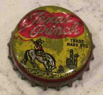 Texas Punch horse cowboy   Soda  Bottle Cap Crown USED CORK Caps 