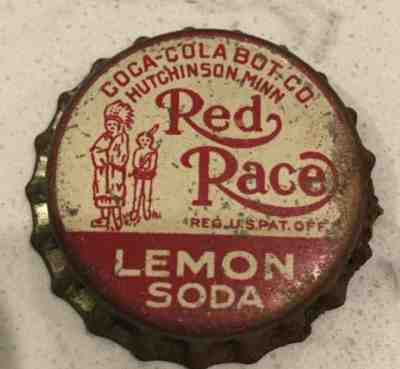 Red Race Lemon Soda Indian Soda Bottle Cap Crown UNUSED CORK Coca Cola bot co