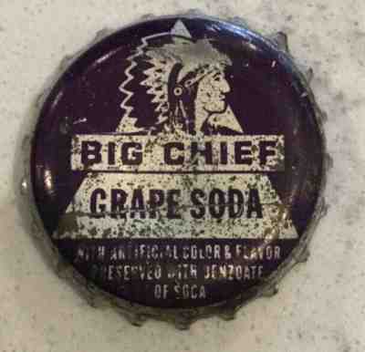 Big Chief Grape Soda Bottle Cap Crown USED CORK Caps