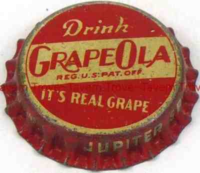 Unlisted 1940s ILLINOIS Geneva Jupiter Spring GRAPE-OLA SODA Cork Crown