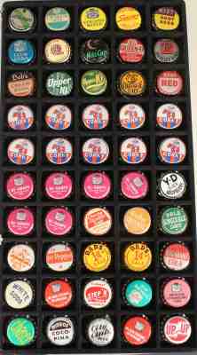 50 CORK LINED SODA BOTTLE CAP CROWN GREEN STRIPE SQUIRT KIST FELIZ UPPER 10 NEHI