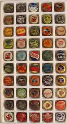 50 CORK LINED SODA BOTTLE CAP CROWN BROOKDALE SQUIRT NEHI HIRES FRUIT BOWL GRAPE