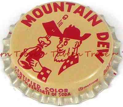 Rare 1950s NORTH CAROLINA Lumberton MOUNTAIN DEW Cork Crown Tavern Trove