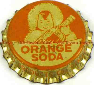 1950s OHIO Canton CLICQUOT CLUB ORANGE SODA eskimo Cork Crown Tavern Trove
