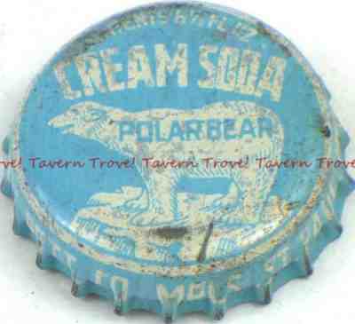 1930s Minnesota ST PAUL Whistle Bottling POLAR BEAR CREAM SODA 6½oz Cork Crown