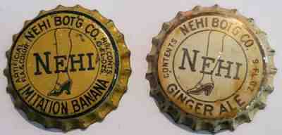 NEHI Leg Cork Lined Bottle Crown Caps Crowns Banana & Ginger Ale; Unused; RARE