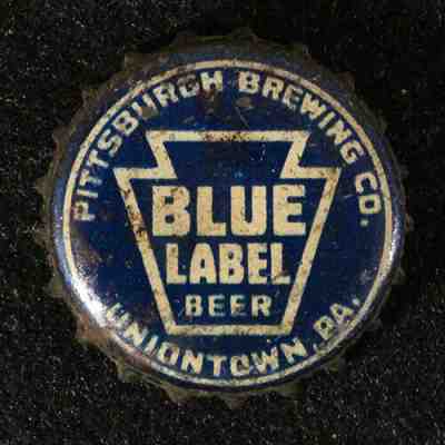 BLUE LABEL CORK LINED BEER BOTTLE CAP CROWN PITTSBURGH UNIONTOWN PENNSYLVANIA PA