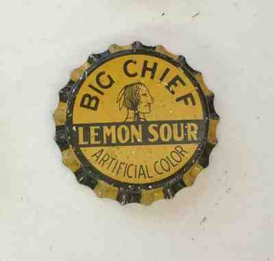 SODA bottle cap crown BIG CHIEF Lemon acl top cone Coca Cola coke label indian