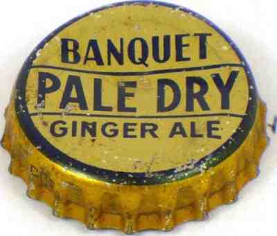 1930s Banquet Pale Dry Ginger Ale Soda Cork Crown Bottle Cap