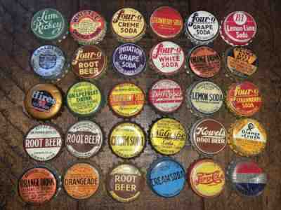 Vintage 1930 PREMIUM LOT 30 Cork Lined Minnesota SODA ROOT BEER Bottle Cap Crown