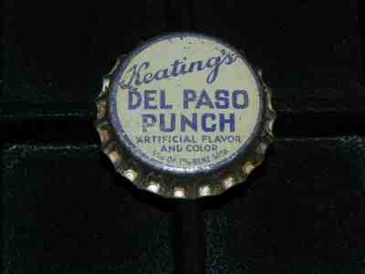 Keating's Del Paso Punch Soda Cork Crown Cap 1940's Rare