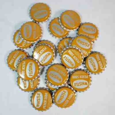 Whistle Peach Soda Crown Vintage Unused Bottle Caps Collect Craft Metal