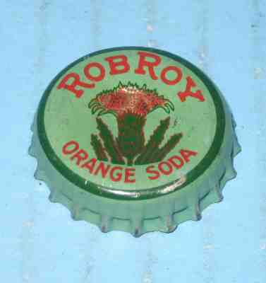 RARE VINTAGE SODA BOTTLE CAP ROB ROY Orange Soda USED CROWN Cork Lined